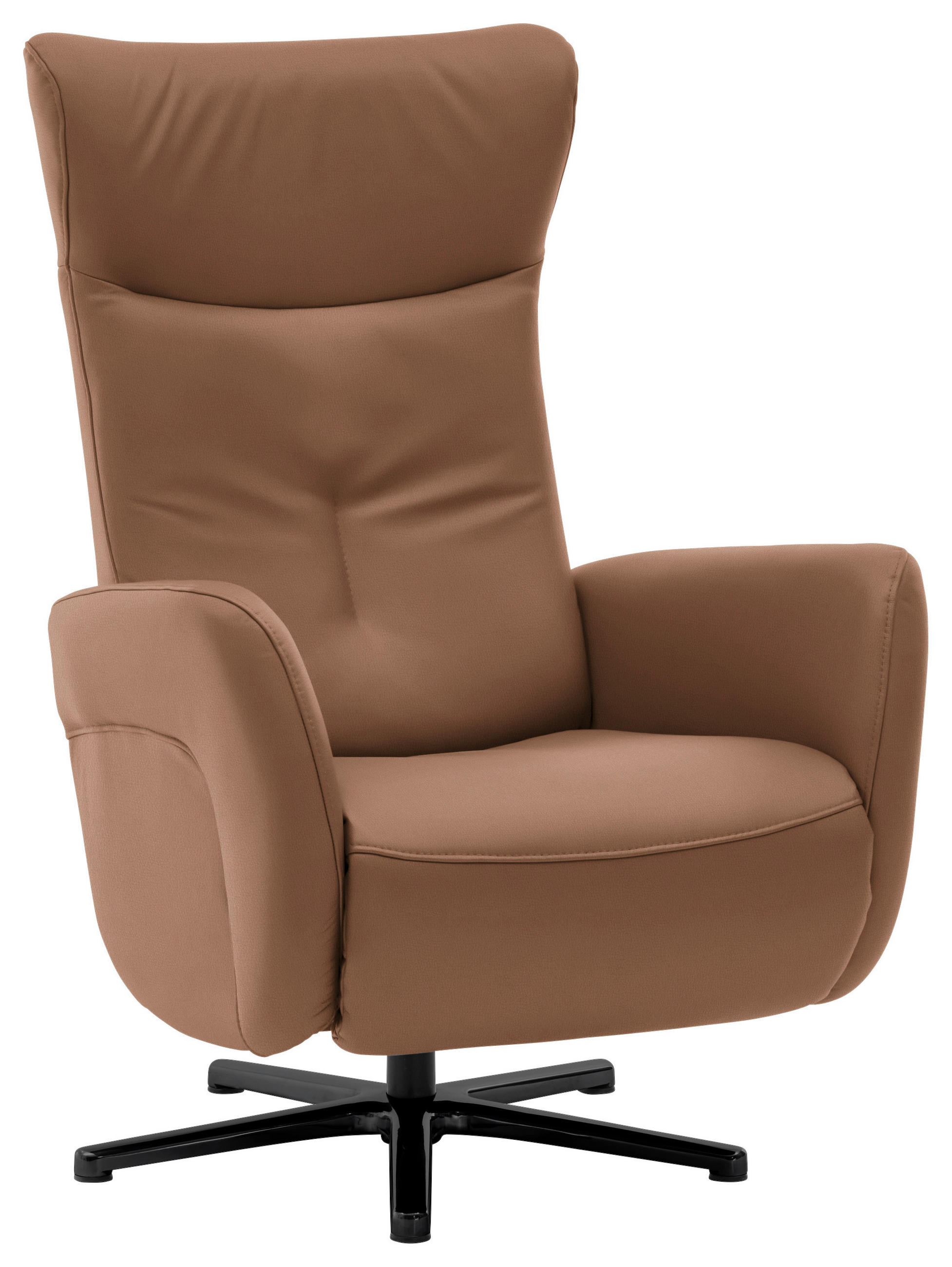 RELAXSESSEL in Leder Braun  - Schwarz/Braun, Design, Leder/Metall (76/112/83cm) - Beldomo Speed