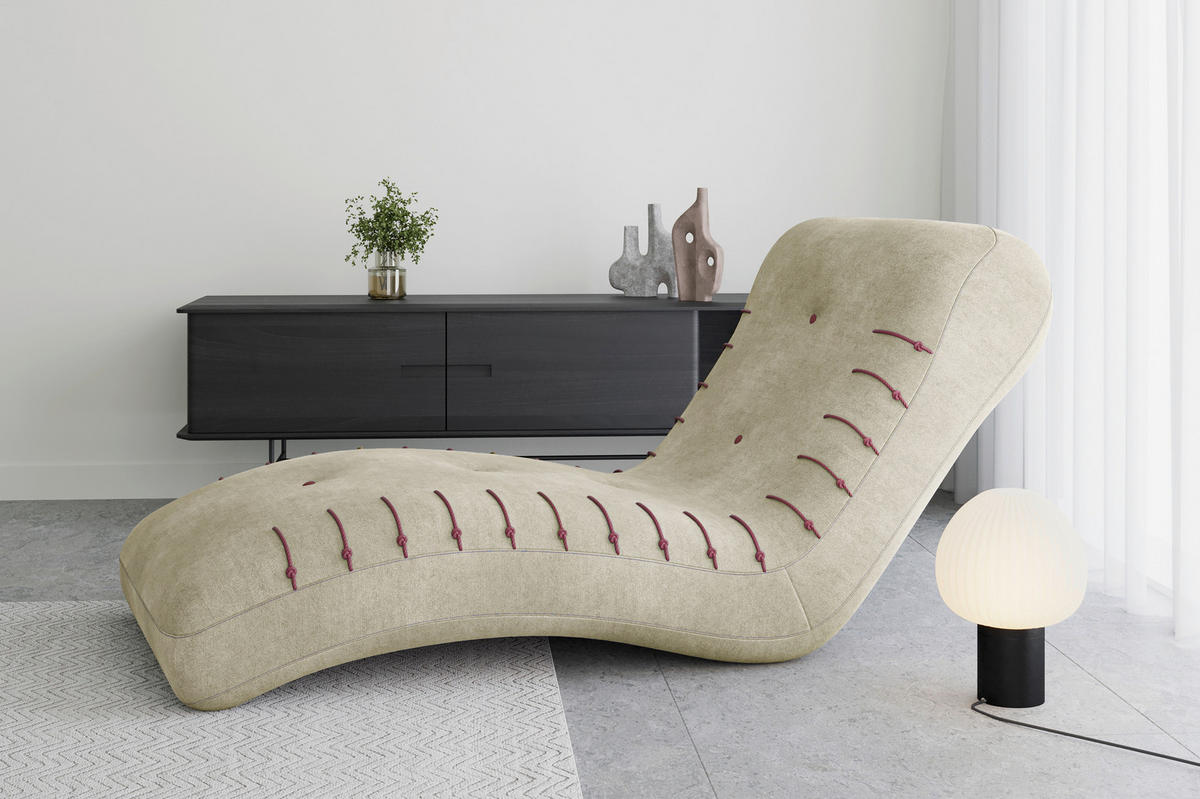 LIEGE STRIPE in Beige  inkl. Relaxfunktion  - Beige/Schwarz, Design, Kunststoff/Textil (83/80/172cm) - MID.YOU