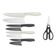 MESSERSET 5-teilig  - Weiß/Grau, Basics, Kunststoff/Metall - Homeware Profession.