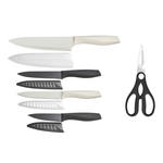 MESSERSET 5-teilig  - Weiß/Grau, Basics, Kunststoff/Metall - Homeware Profession.