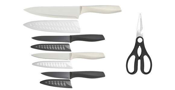 MESSERSET 5-teilig  - Weiß/Grau, Basics, Kunststoff/Metall - Homeware Profession.