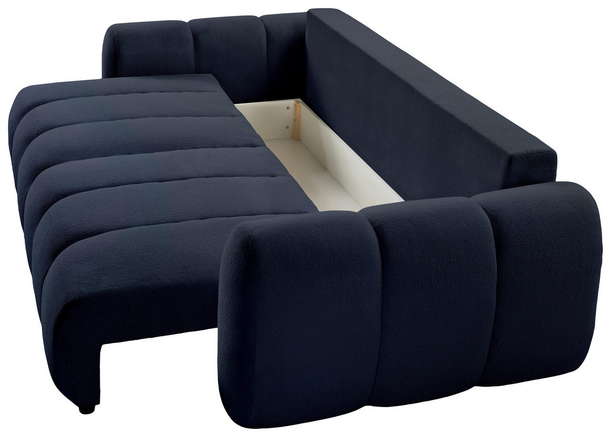 SCHLAFSOFA  mit Webstoff Dunkelblau  - Schwarz/Dunkelblau, KONVENTIONELL, Kunststoff/Textil (262/93/117cm) - Carryhome