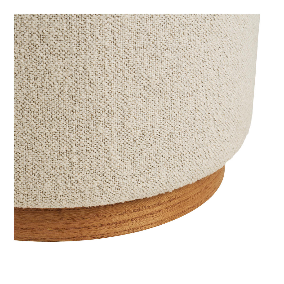 HOCKER in Textil Beige  - Beige/Kieferfarben, Basics, Holz/Textil (50/50/41cm)