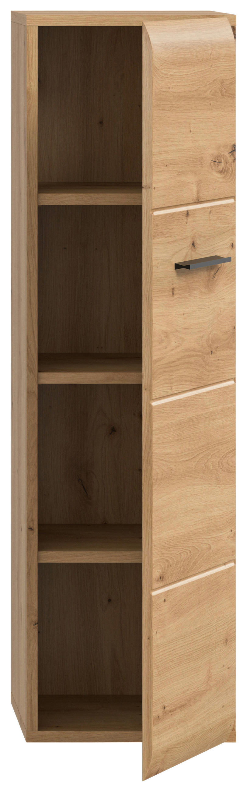 MIDISKÅP  - ek Artisan/svart, Basics, trämaterial/plast (30/106/30cm) - MID.YOU