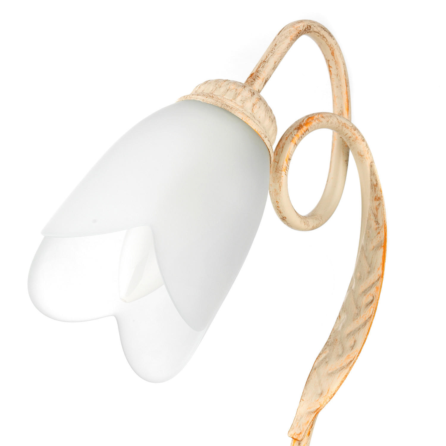 TISCHLEUCHTE 23/33 cm   - Weiß, KONVENTIONELL, Glas/Metall (23/33cm)