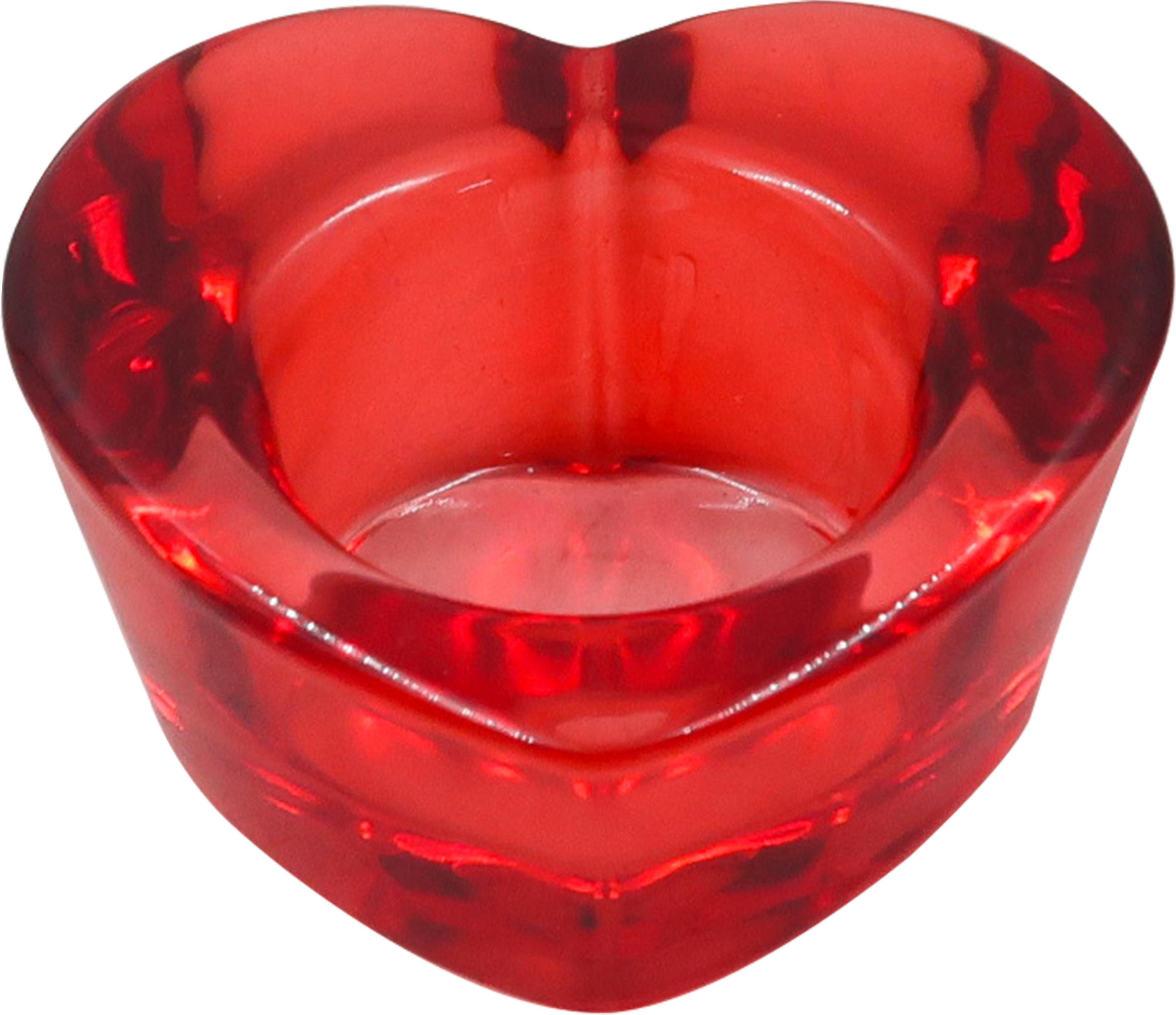 SKL. SVIETNIK NA ČAJ. SVIEČKU  sklo - červená, Basics, sklo (8/4cm) - Ambia Home