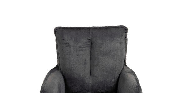 ARMLEHNSTUHL in Eisen Plüsch - Anthrazit/Schwarz, Design, Textil/Metall (62/95/67cm) - Novel