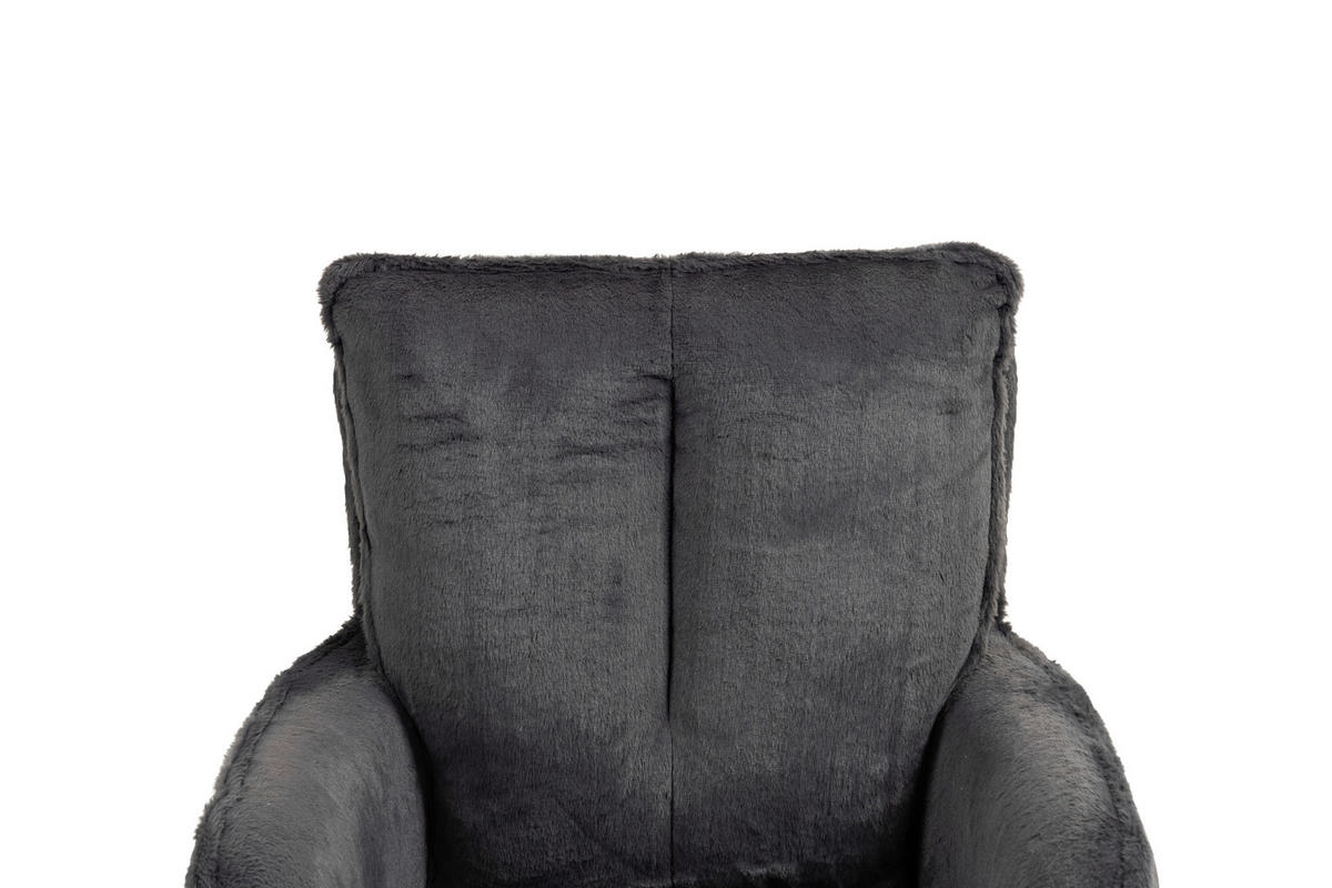 ARMLEHNSTUHL  in Eisen Plüsch  - Anthrazit/Schwarz, Design, Textil/Metall (62/95/67cm) - Novel