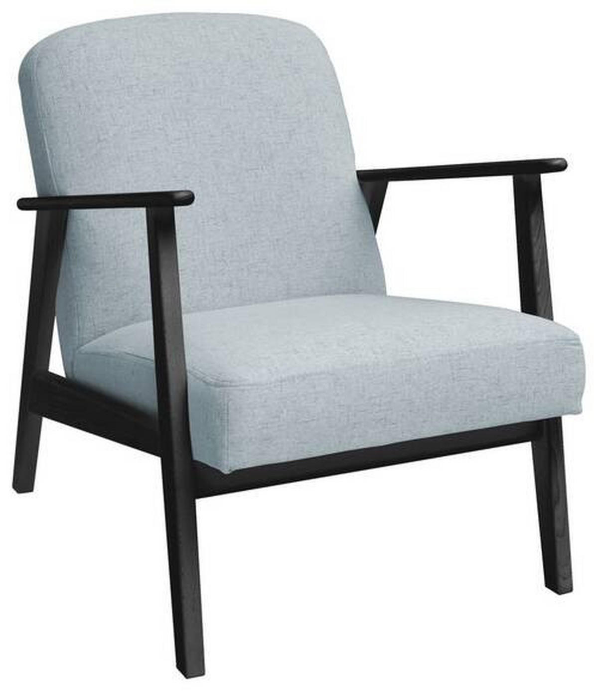 SESSEL in Webstoff Pastellblau, Schwarz  - Pastellblau/Schwarz, Natur, Holz/Textil (63/78/78cm) - Livetastic