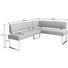 ECKBANK 206/165 cm in Taupe, Chromfarben - Taupe/Chromfarben, Design, Leder/Metall (206/165cm) - Novel ECKBANK 206/165 cm in Taupe, Chromfarben - Taupe/Chromfarben, Design, Leder/Metall (206/165cm) - Novel