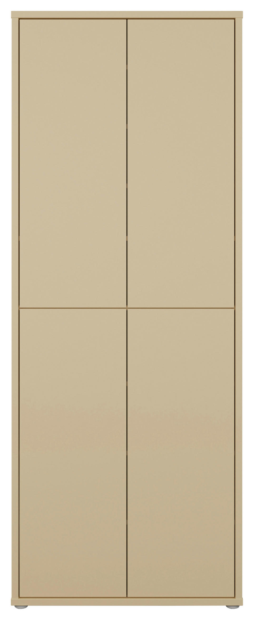 SCHUHSCHRANK Hellgelb  - Hellgelb/Grau, MODERN, Holzwerkstoff/Kunststoff (74,5/191,9/34,9cm) - Carryhome