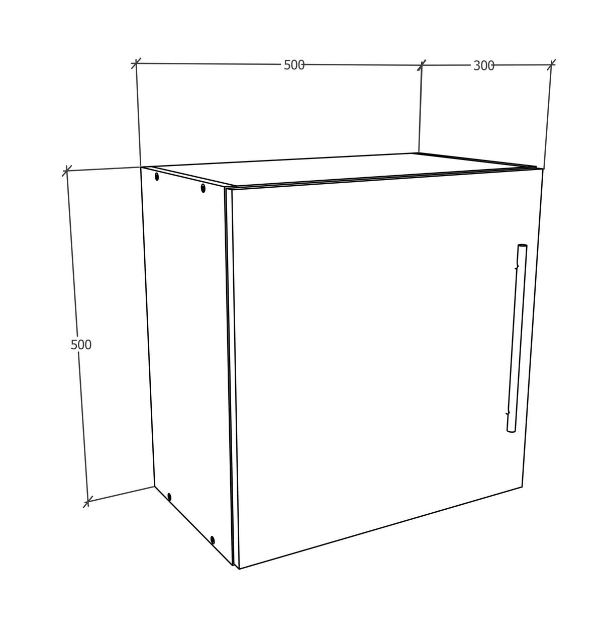 HÄNGEELEMENT in Weiss   - Weiss/Schwarz, Modern, Holzwerkstoff/Metall (50/50/30cm) - MID.YOU