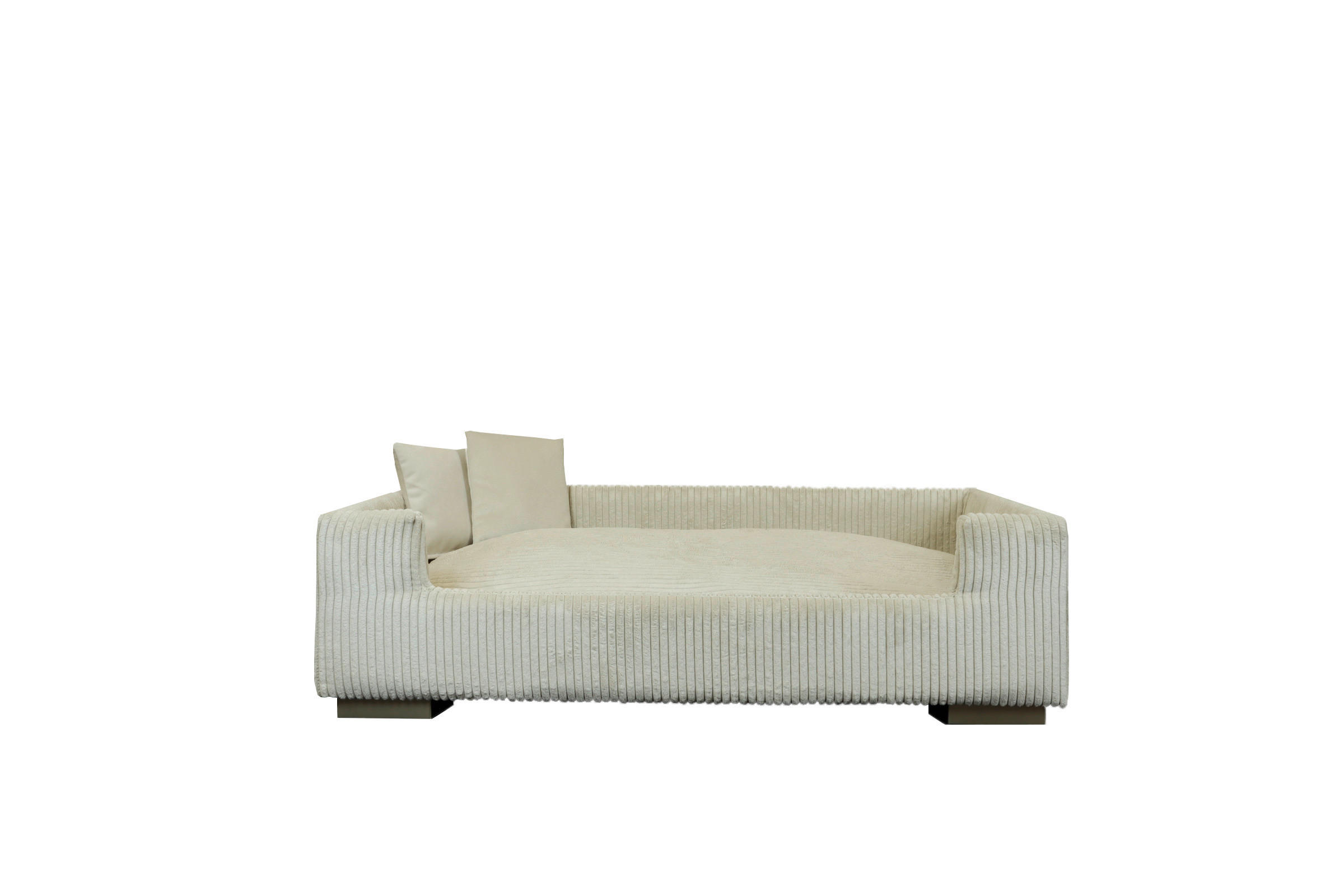 Hundesofa Cord Beige, LxBxH: 90x57x26 cm