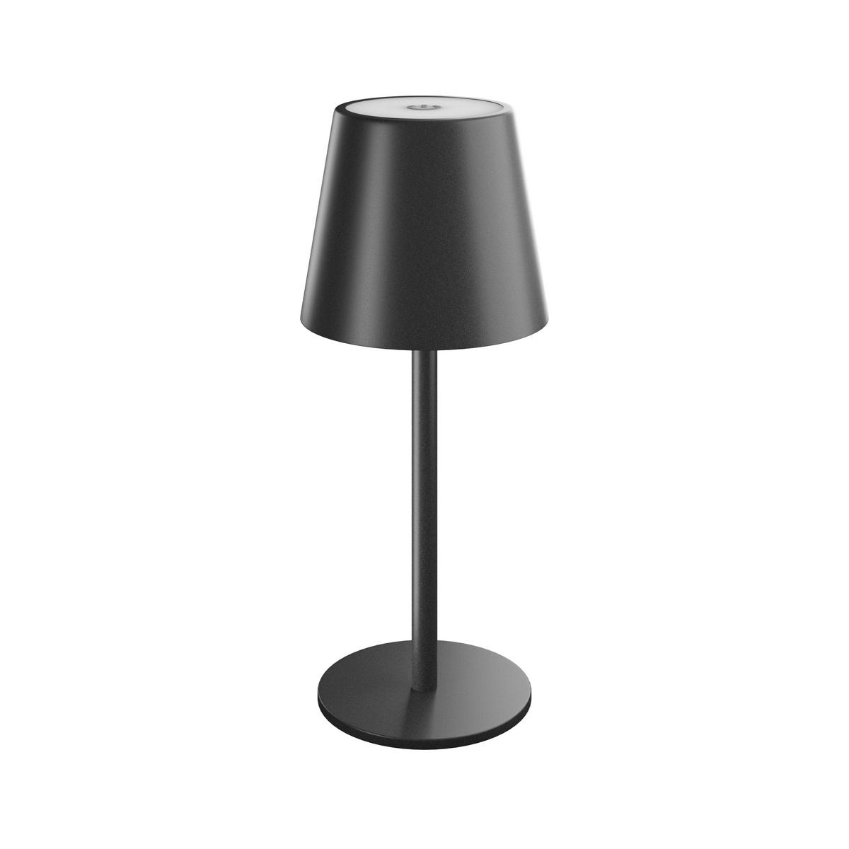 AKKU-TISCHLEUCHTE Jubidubiläum 8,6/20,3 cm  - Schwarz, Basics, Kunststoff/Metall (8,6/20,3cm) - Novel