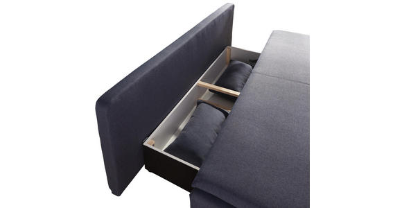 SCHLAFSOFA in Textil Blau, Grau - Blau/Silberfarben, KONVENTIONELL, Kunststoff/Textil (207/94/90cm) - Venda
