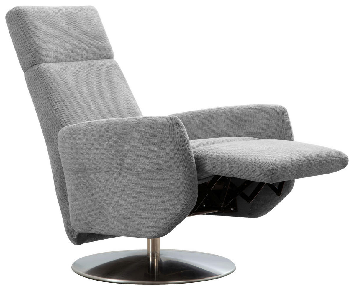 RELAXAČNÉ KRESLO, textil, sivá - sivá/chrómová, Konventionell, kov/textil (71/110/82cm) - Sit & More