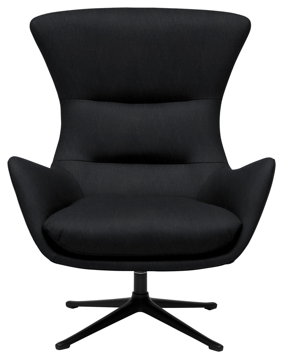 OHRENSESSEL in Schwarz  - Schwarz, Design, Leder/Metall (84/104/96cm) - home24