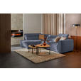 ECKSOFA in Feincord Blaugrau  205/284 cm  - Blaugrau/Schwarz, Design, Kunststoff/Textil (205/284cm) - Xora