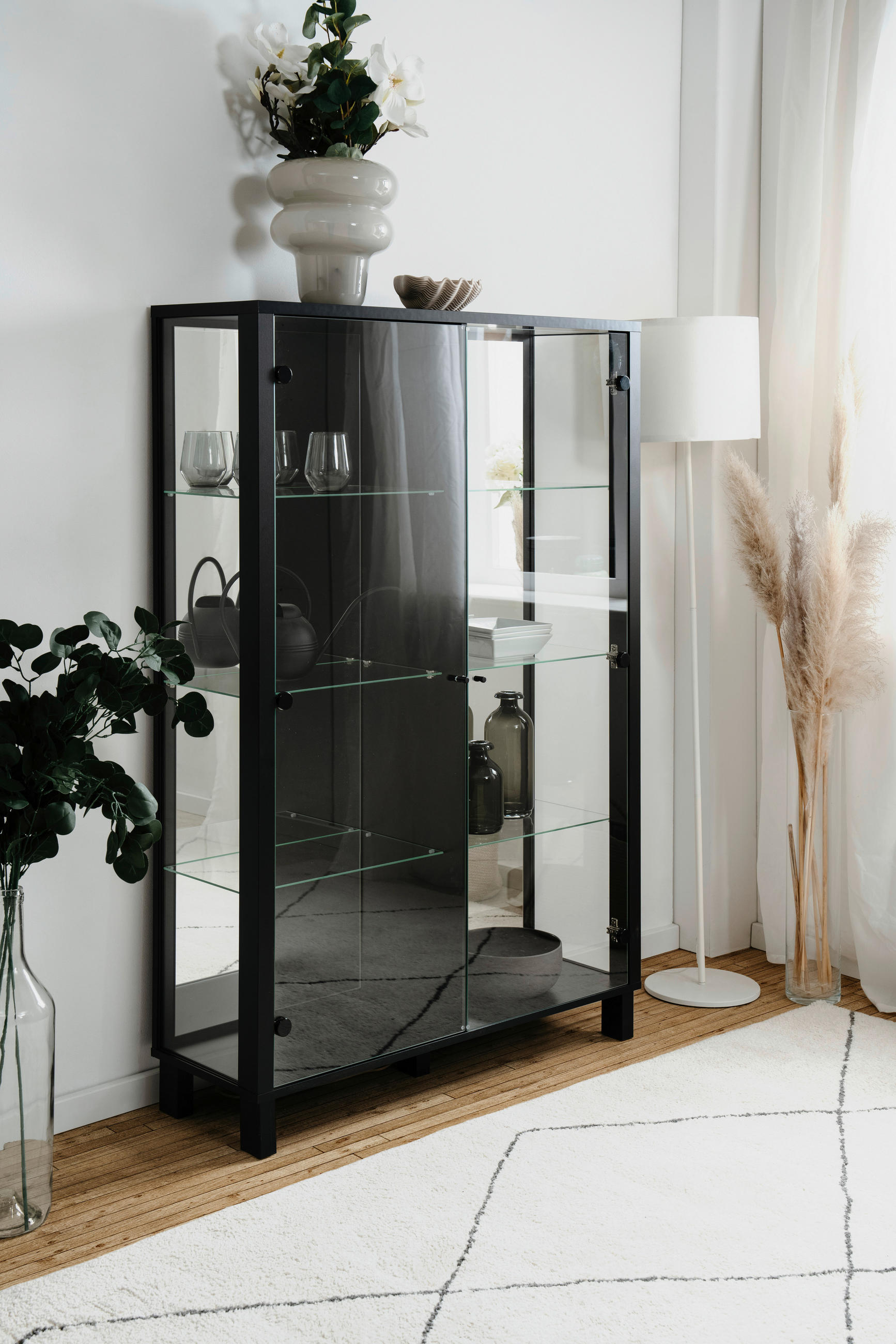 HIGHBOARD  in 100/150/33 cm  - Schwarz, KONVENTIONELL, Glas/Holzwerkstoff (100/150/33cm) - Carryhome