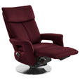 RELAXSESSEL in Leder Weinrot  - Edelstahlfarben/Weinrot, Design, Leder/Metall (78/112/85cm) - Cantus