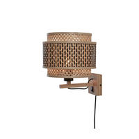 WANDLEUCHTE GOOD&MOJO 25/29/25 cm  - Schwarz/Naturfarben, Trend, Holz (25/29/25cm) - Good & Mojo