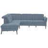 ECKSOFA in Struktur Hellblau  - Schwarz/Hellblau, Modern, Textil/Metall (235/275cm) - Cantus