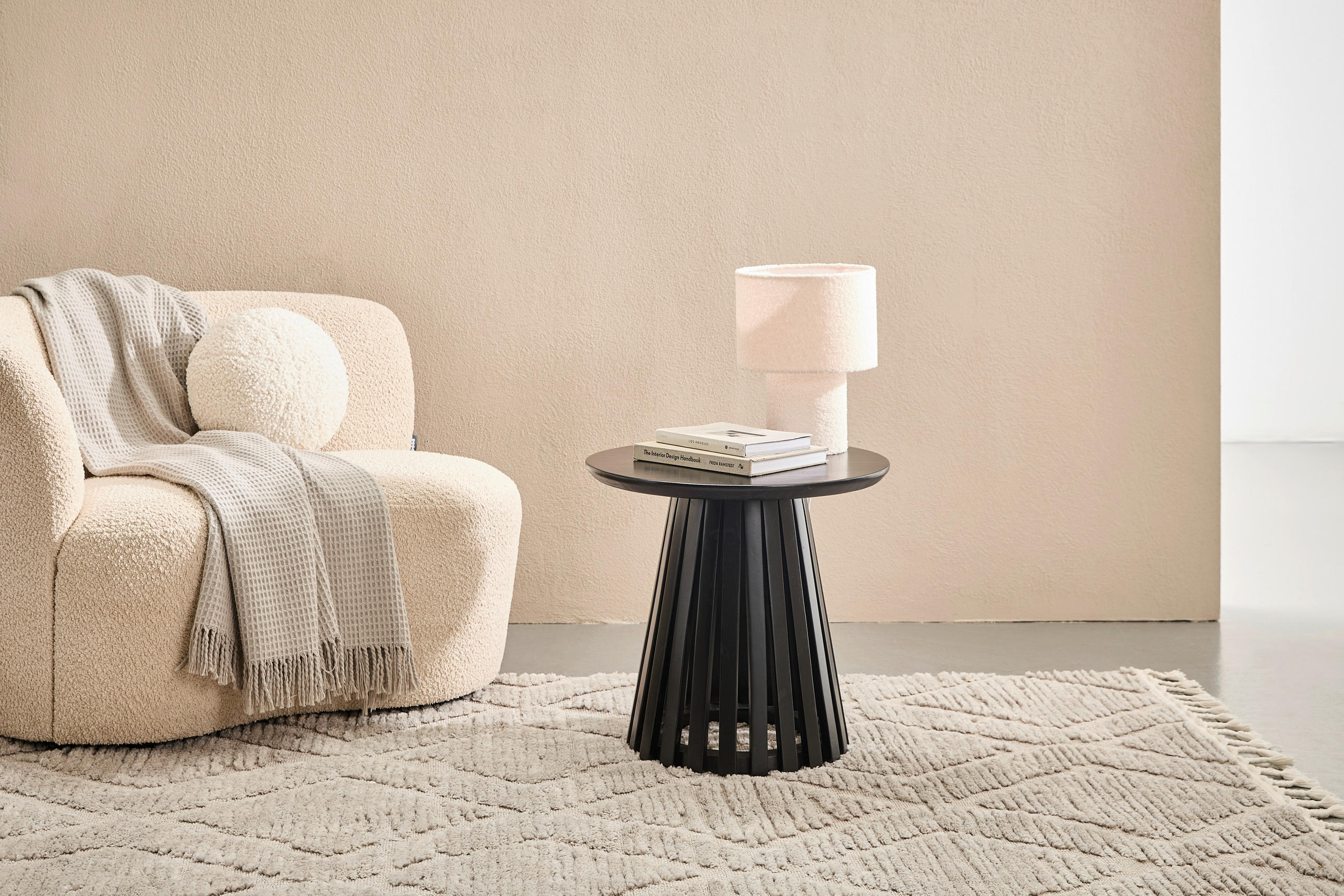 BEISTELLTISCH Mangoholz vollmassiv Schwarz rund  - Schwarz, KONVENTIONELL, Holz (50/46/50cm) - Livetastic