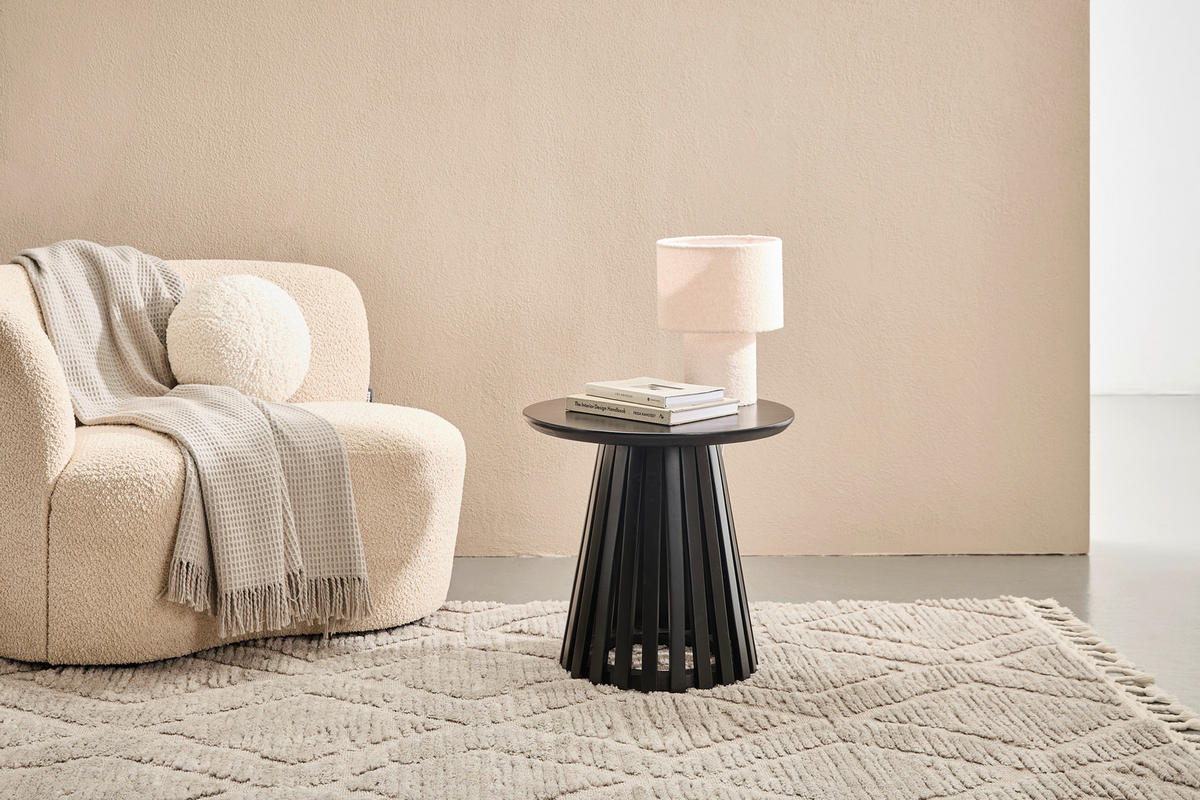 PRÍRUČNÝ STOLÍK, mangové drevo, čierna - čierna, Konventionell, drevo (50/46/50cm) - Livetastic