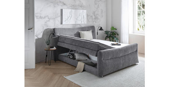 BOXSPRINGBETT 180/200 cm  in Grau  - Chromfarben/Grau, KONVENTIONELL, Textil/Metall (180/200cm) - Esposa