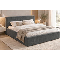 POLSTERBETT Lattenrost, Bettkasten Dunkelgrau 200/200 cm  - Dunkelgrau/Schwarz, MODERN, Holz/Kunststoff (200/200cm) - MID.YOU