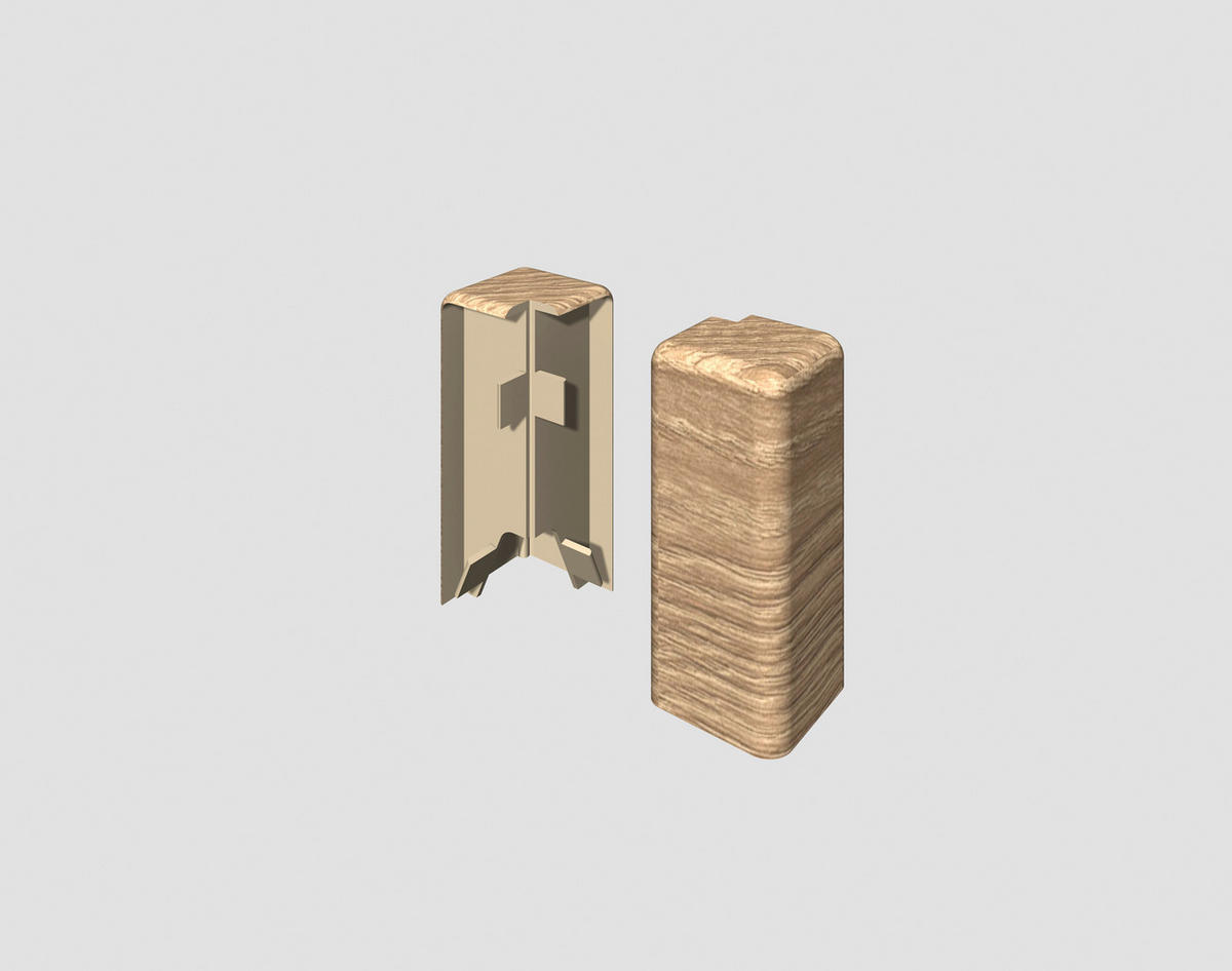 AUßENECKE - Eichefarben/Grau, KONVENTIONELL, Kunststoff (1.6/0.7/5.9cm) - Egger Holzwerkstoffe