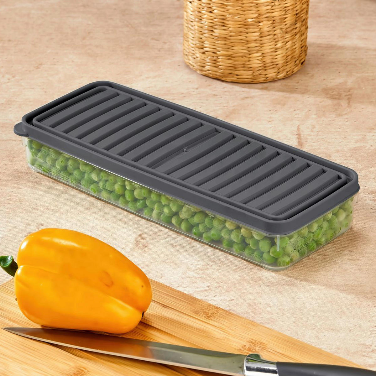 VORRATSDOSENSET 4-teilig  - Klar/Grau, Basics, Kunststoff (26.5/5/10,5cm)
