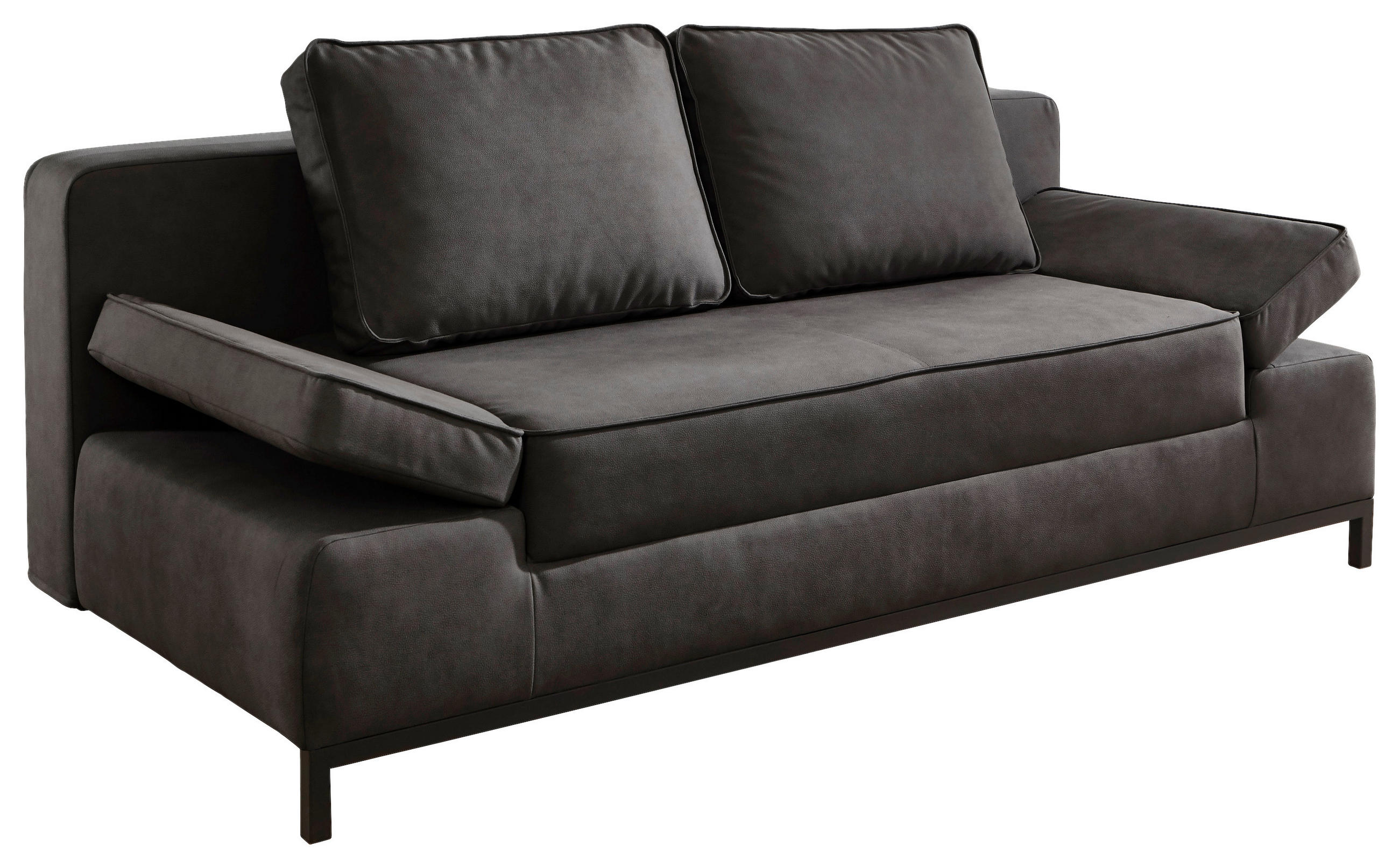 SCHLAFSOFA Mikrofaser Anthrazit  - Anthrazit/Schwarz, KONVENTIONELL, Kunststoff/Textil (202/90/97cm) - Carryhome