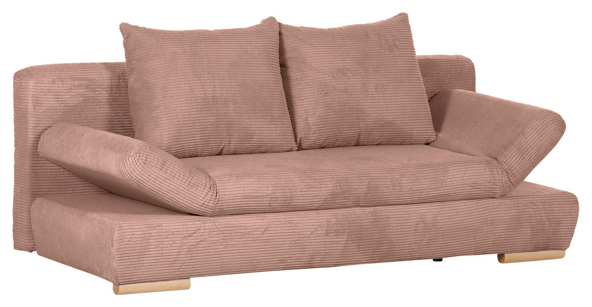 BÄDDSOFFA i manchester gammelrosa  - gammelrosa/naturfärgad, Klassisk, trä/textil (200/75/92cm) - Livetastic