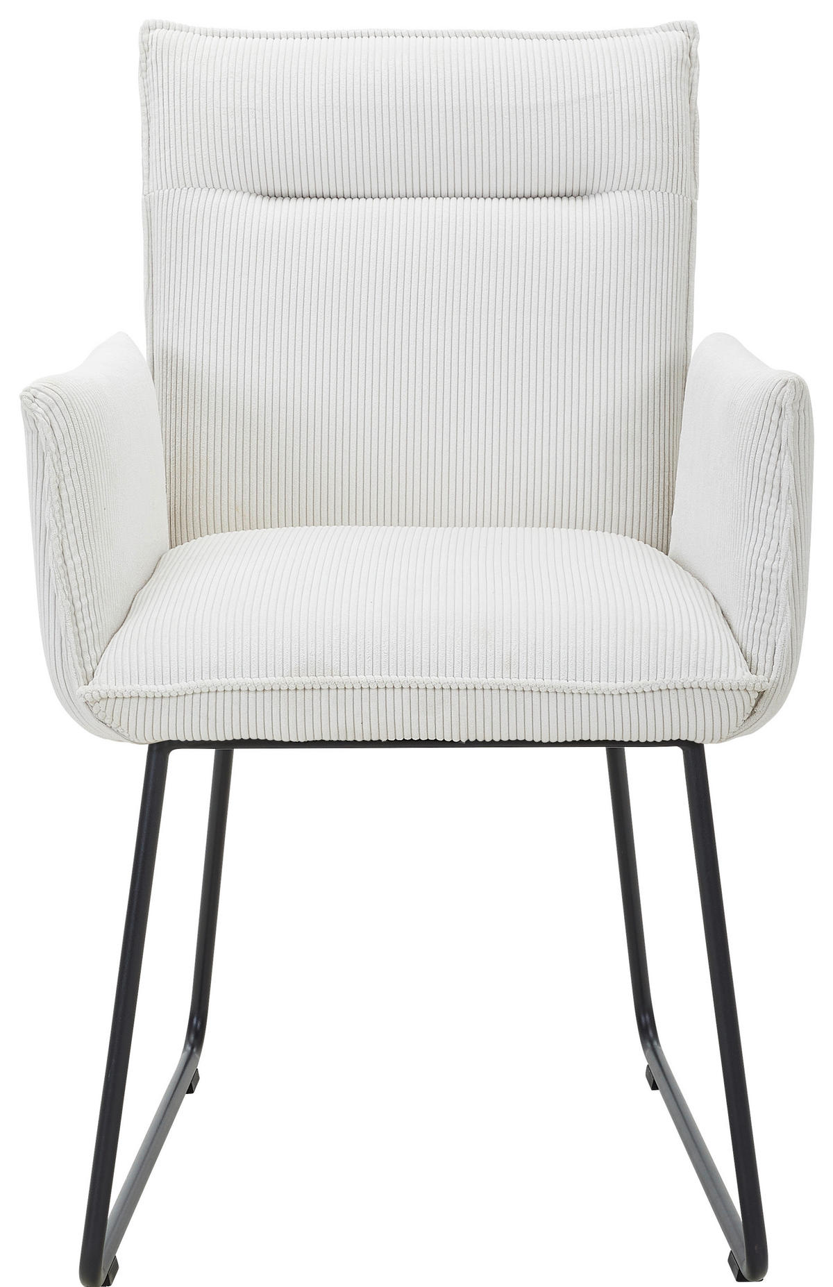 ARMLEHNSTUHL  in Eisen Feincord  - Creme/Schwarz, Design, Textil/Metall (59/87/62cm) - Johann Jakob