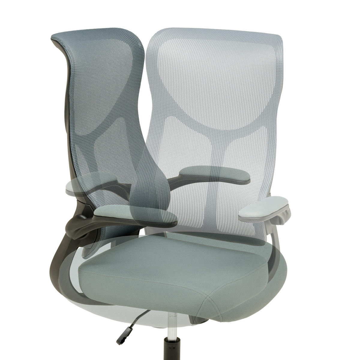 OTOČNÁ ŽIDLE, síťovina, šedá - šedá/černá, Moderní, kov/dřevo (65/108/116/66cm) - MID.YOU