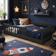 BODENBETT. 90/200 cm  in Anthrazit  - Anthrazit/Naturfarben, KONVENTIONELL, Holz (90/200cm) - Carryhome