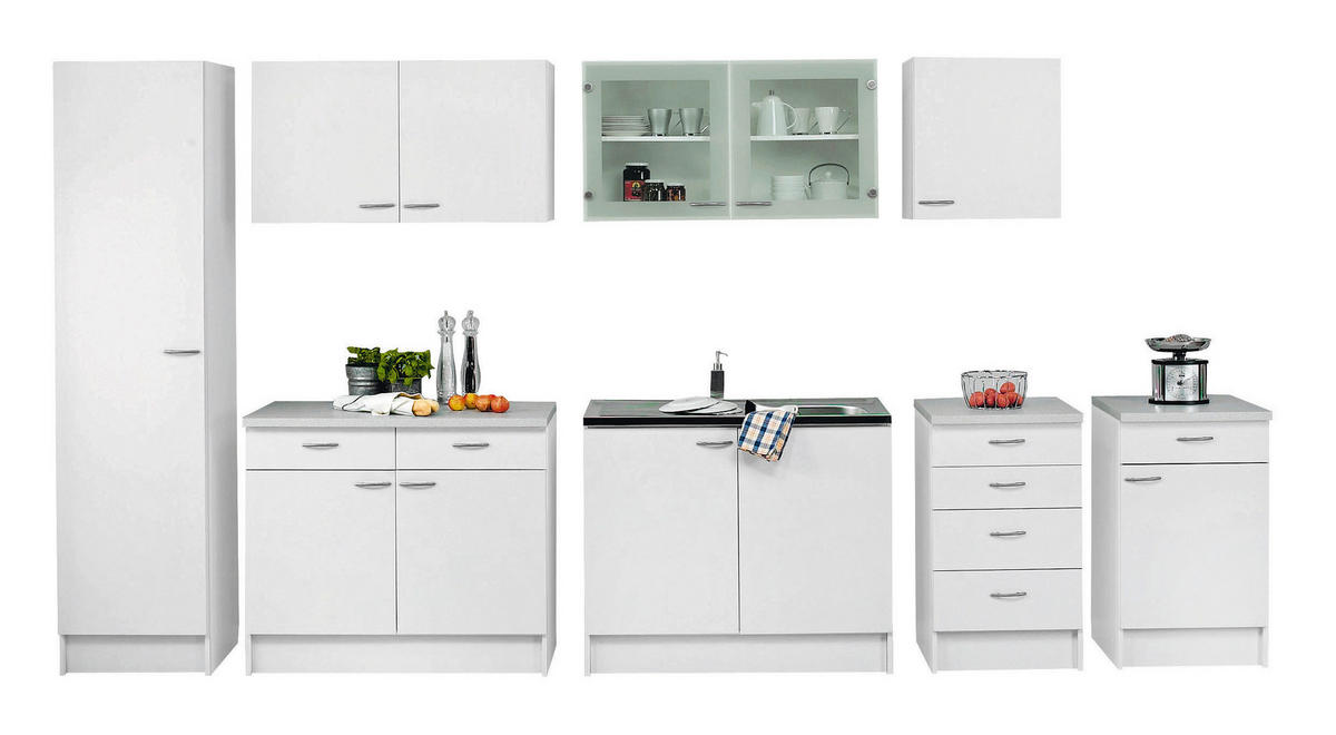 SPÜLENUNTERSCHRANK 100/85/50 cm  in Weiß  - Hellgrau/Weiß, KONVENTIONELL, Holzwerkstoff/Kunststoff (100/85/50cm) - FlexWell
