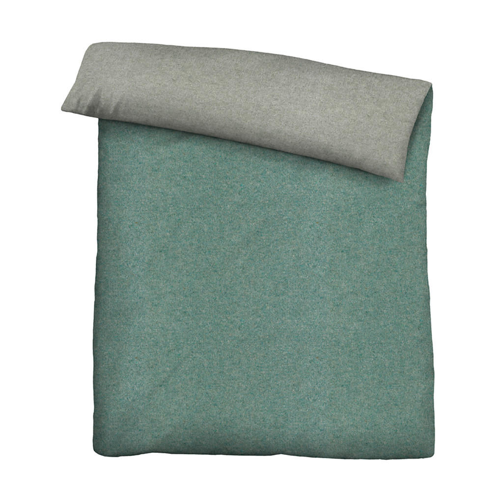 Thumbnail - Novel Bettwäsche, Hellgrau, Dunkelgrün, Textil, 155x220 cm, pflegeleicht, hautfreundlich, angenehm wärmend, samtiger Gri...