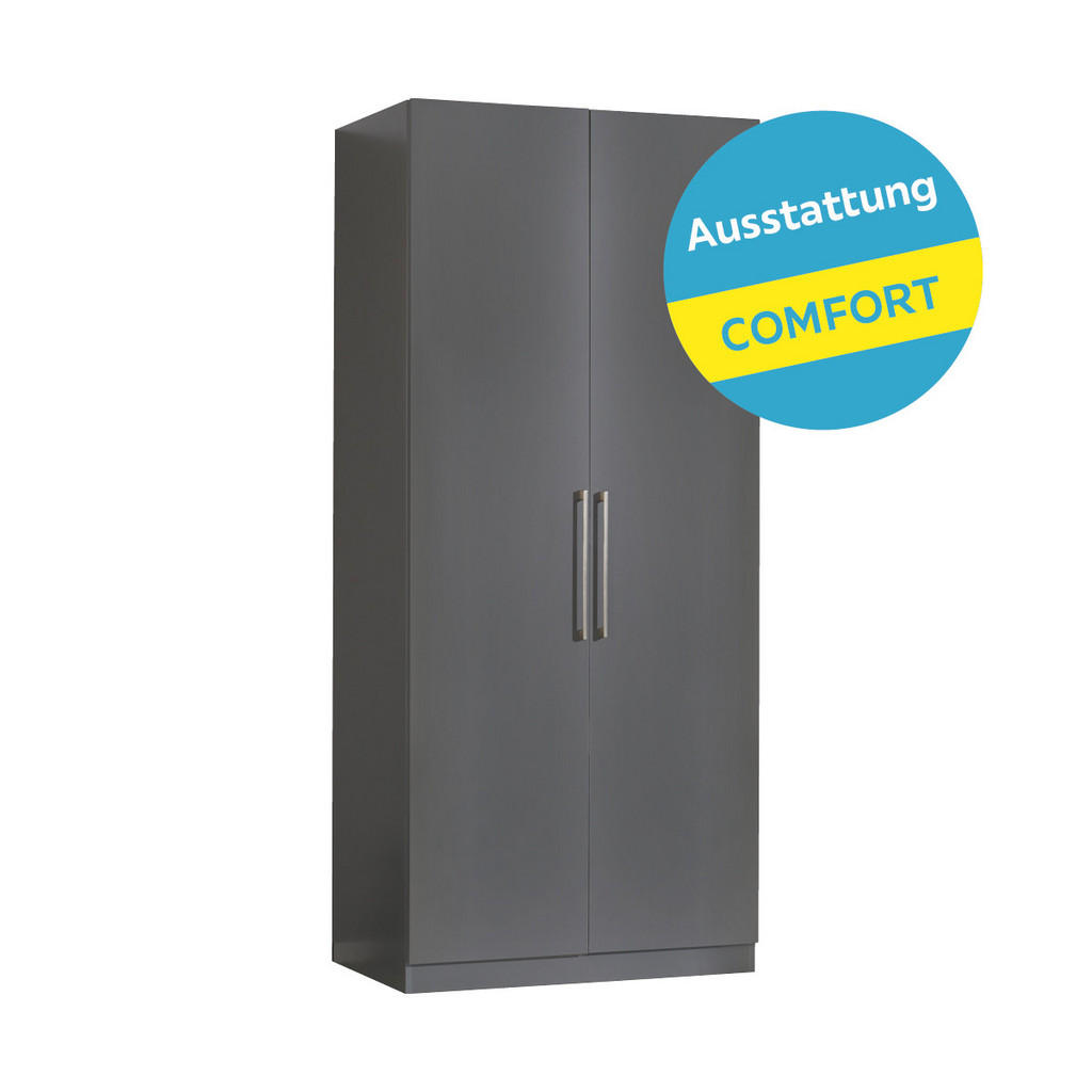 Drehtürenschrank Mit Soft-Close 91,1cm Unit Anthrazit