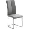 SCHWINGSTUHL  in Edelstahl Lederlook  - Edelstahlfarben/Creme, Design, Textil/Metall (42/104/61cm) - MID.YOU