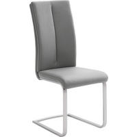 SCHWINGSTUHL  in Edelstahl Lederlook  - Edelstahlfarben/Creme, Design, Textil/Metall (42/104/61cm) - MID.YOU