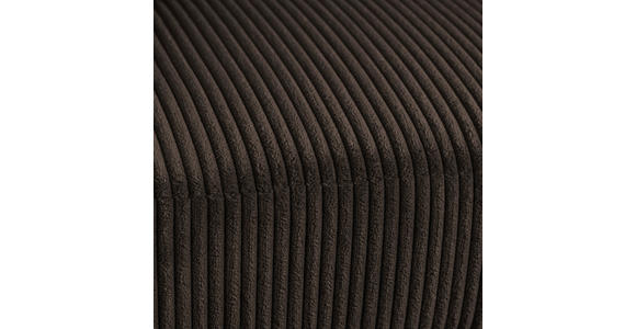 ECKSOFA in Cord Dunkelbraun  - Dunkelbraun/Schwarz, Design, Kunststoff/Textil (259/174cm) - Cantus