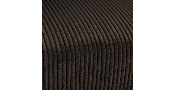 ECKSOFA inkl.Funktionen Dunkelbraun Cord  - Dunkelbraun/Schwarz, Design, Kunststoff/Textil (259/174cm) - Cantus