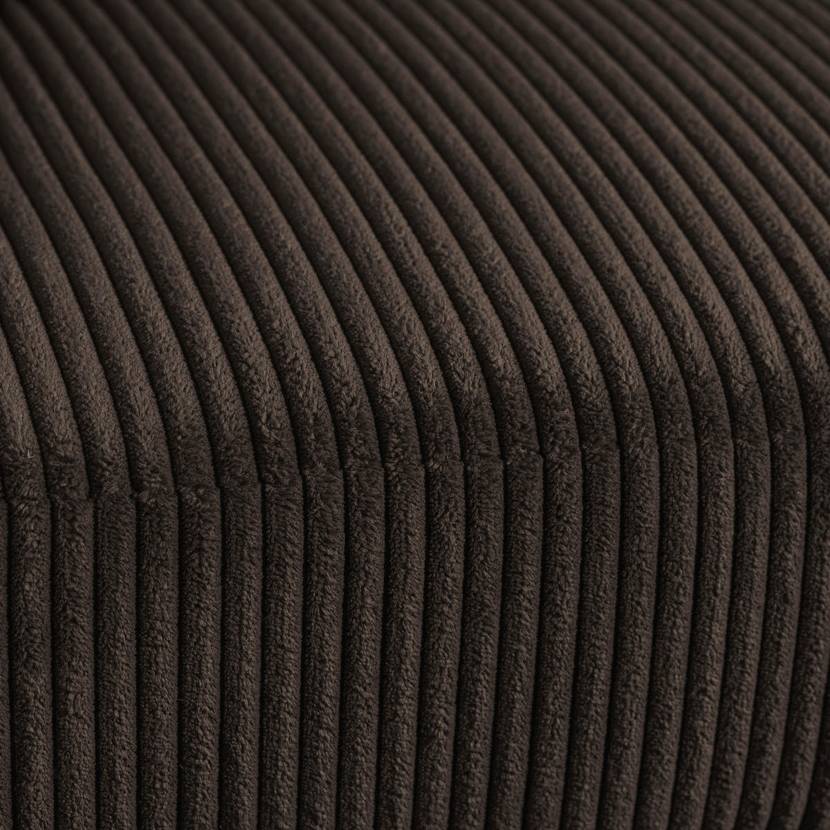 ECKSOFA in Cord Dunkelbraun  - Dunkelbraun/Schwarz, Design, Kunststoff/Textil (259/174cm) - Cantus