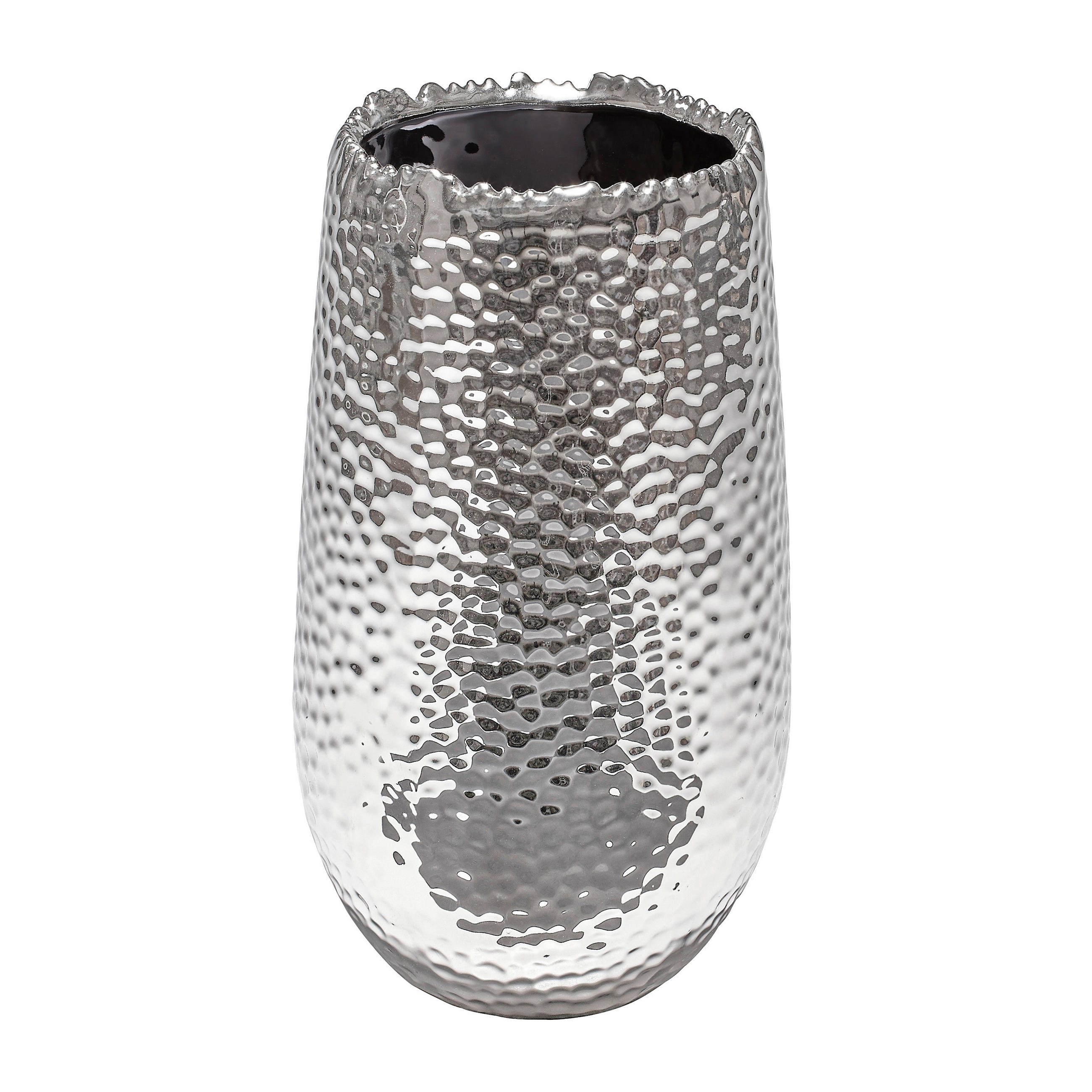 VÁZA, keramika, 31 cm31 cm  - strieborná, Basics, keramika (31cm)