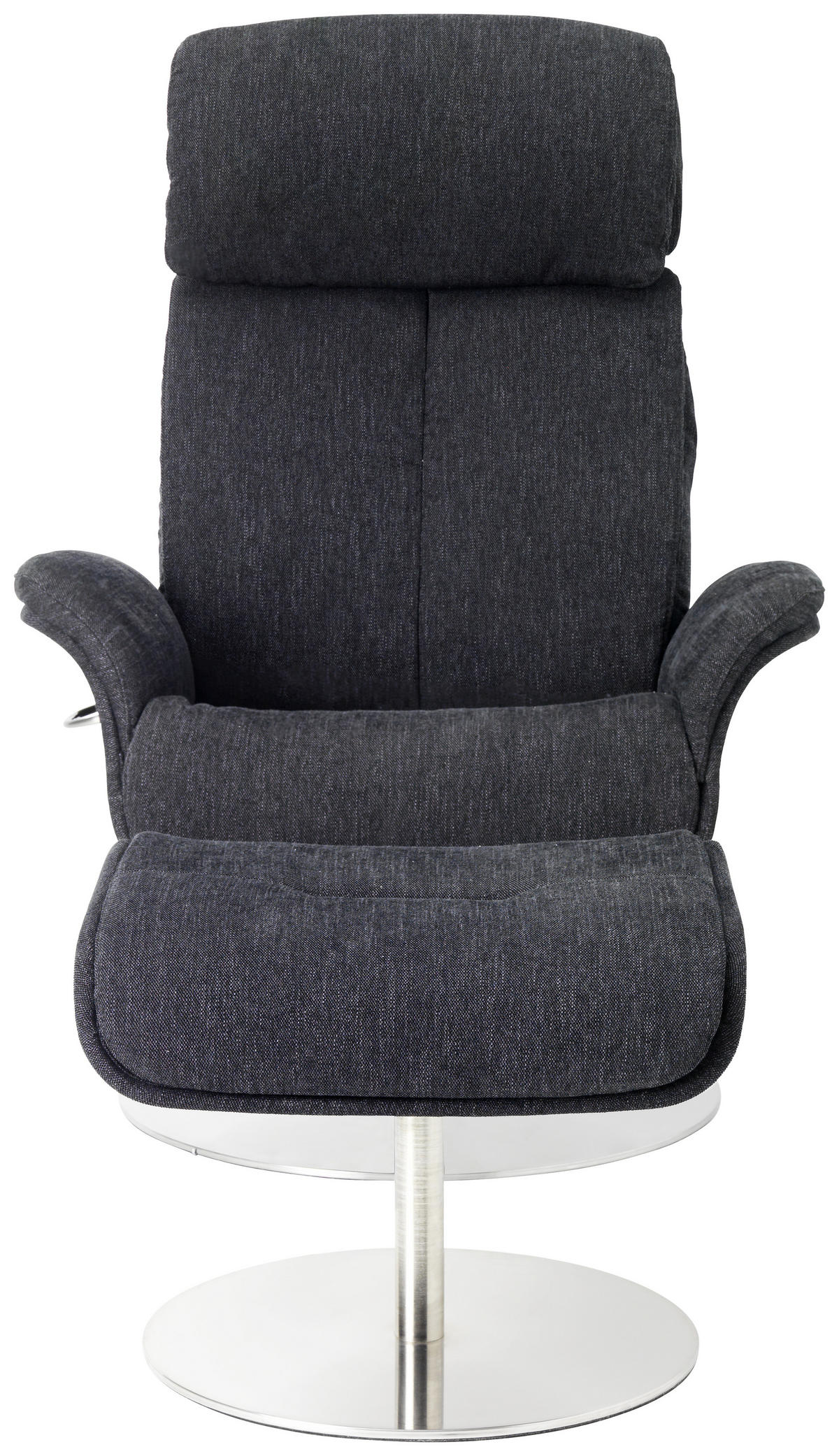 RELAXSESSEL Flachgewebe Relaxfunktion, Kopfteilverstellung    - Schwarz, Design, Textil/Metall (76/104-113/84cm) - Welnova