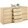 SIDEBOARD 142/77/40 cm  - Buchefarben/Nickelfarben, Natur, Holz/Holzwerkstoff (142/77/40cm) - Linea Natura