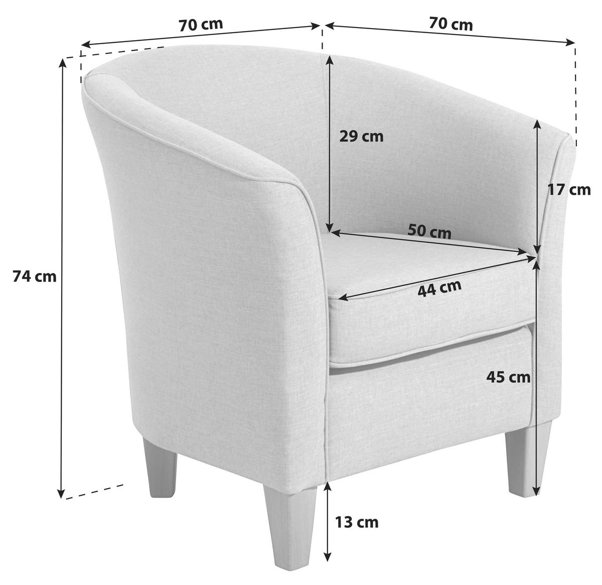 COCKTAILSESSEL - Anthrazit/Buchefarben, MODERN, Holz/Textil (70/74/70cm) - Max Winzer
