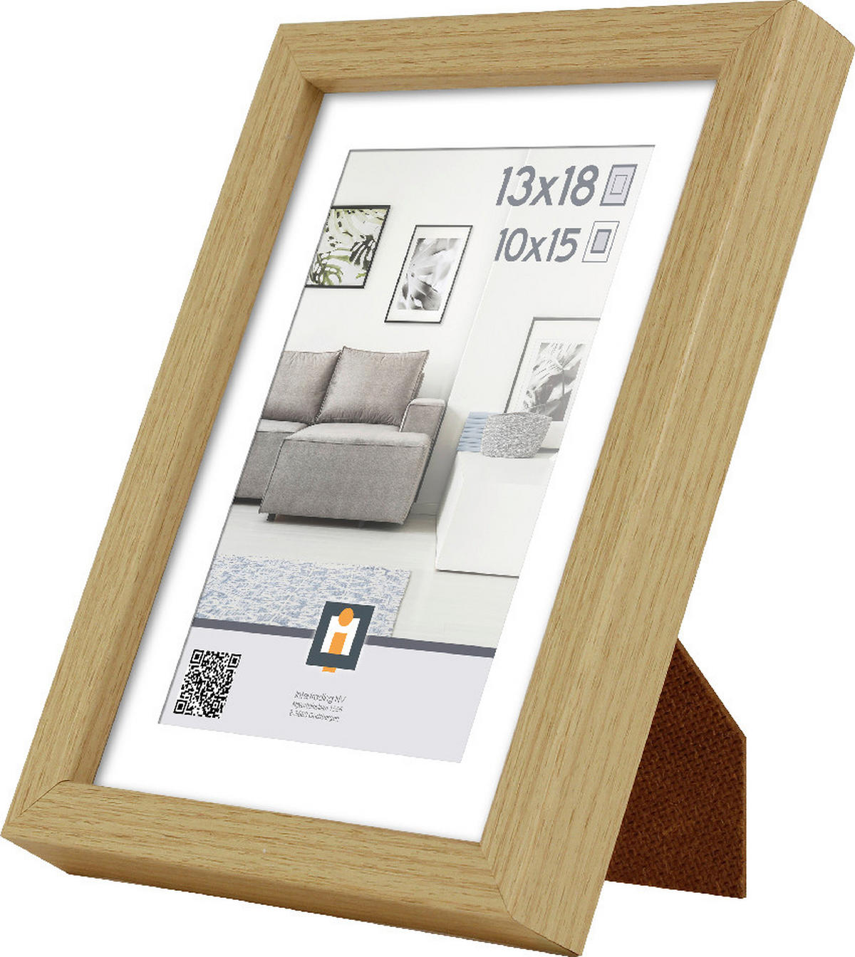 RÁM NA OBRAZY, 1 foto 13 cm x 18 cm - přírodní barvy, Basics, plast (15/20/2,5cm)